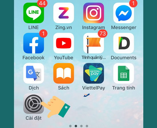 Bước 1: Vào Cài đặt trên iPhone.