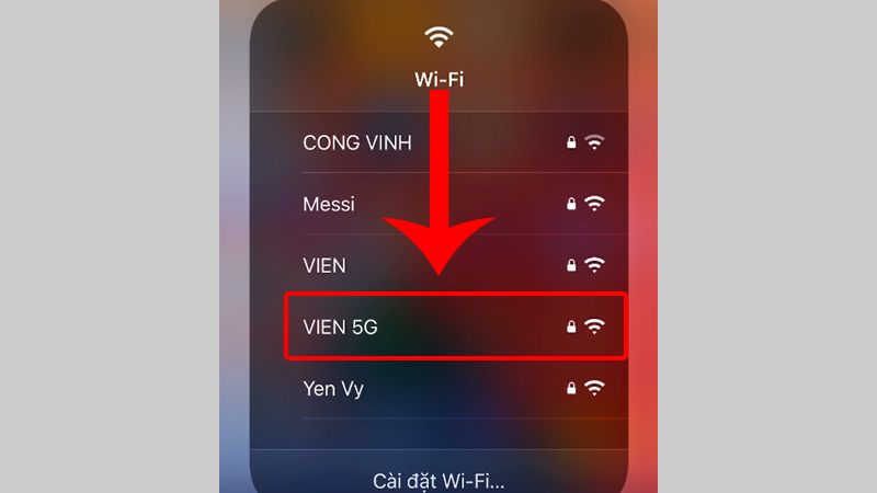 Chọn mạng WiFi