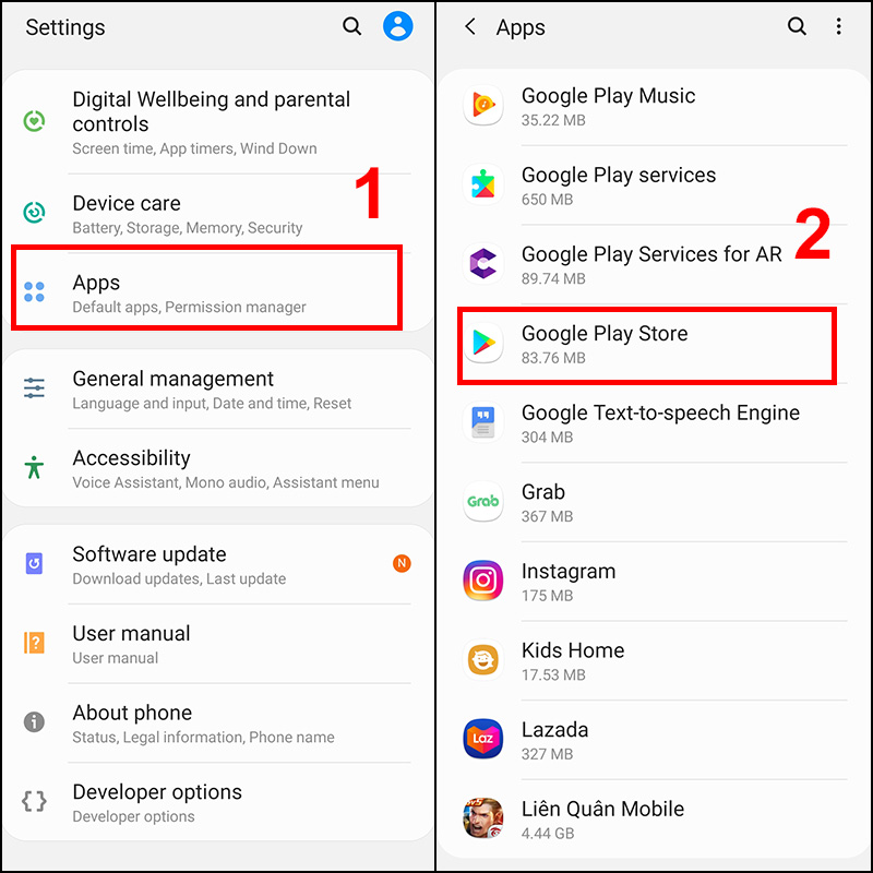 Xóa cache và dữ liệu của Google Play