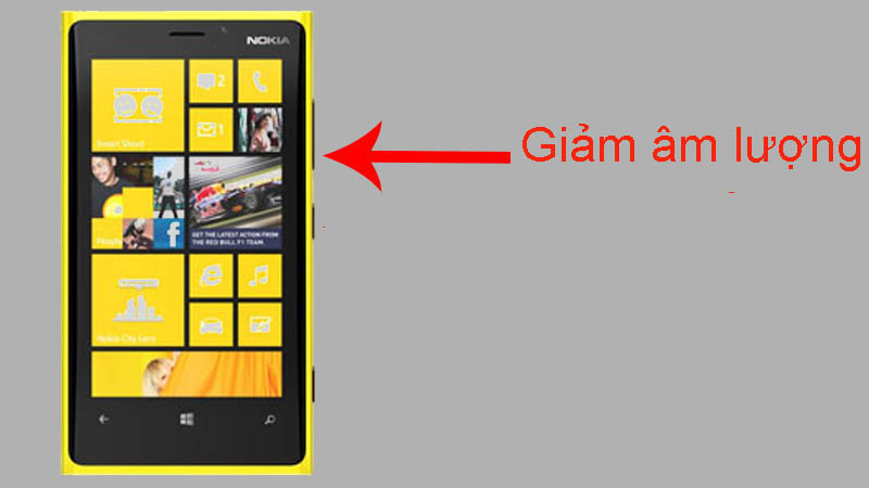 Nhấn v&agrave; giữ ph&iacute;m Giảm &acirc;m lượng rồi thả khi xuất hiện dấu chấm than