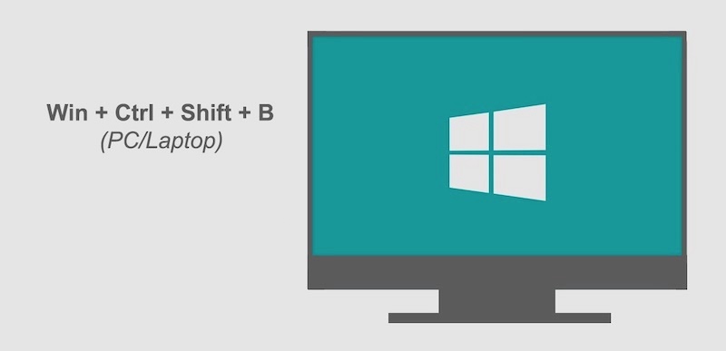 Tổ hợp phím Windows+Ctrl+Shift+B sẽ giúp bạn khởi động lại driver của card đồ họa