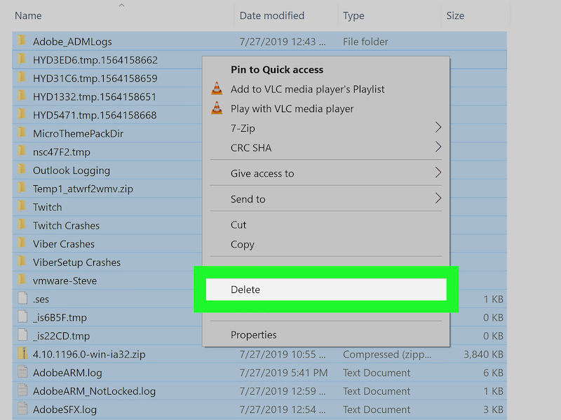 Xóa bớt file tạm có trong máy