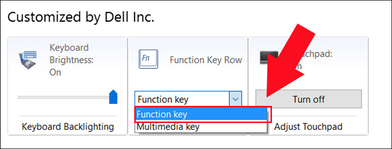 Chọn tùy chỉnh Function Key để bật phím Fn