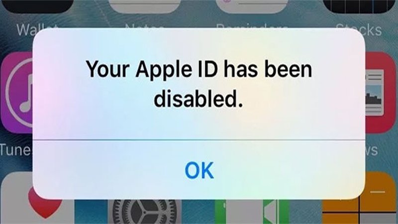 Tài khoản ID Apple của bạn bị vô hiệu hóa