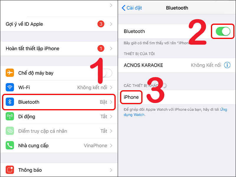 Ghép đôi Bluetooth giữa thiết bị chia sẻ và thiết bị nhận kết nối mạng