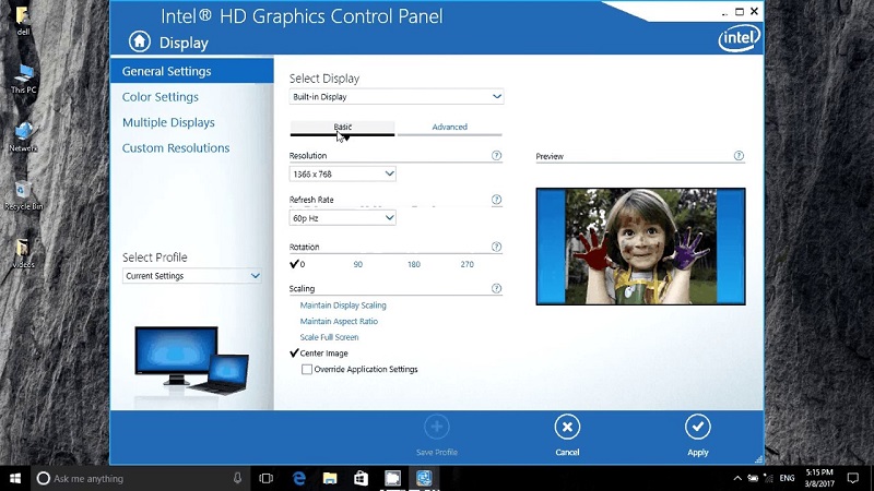 Intel HD Graphics Control Panel