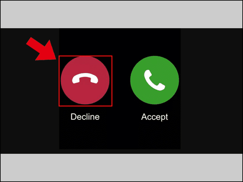 Từ chối cuộc gọi chờ bằng cách nhấn vào Decline