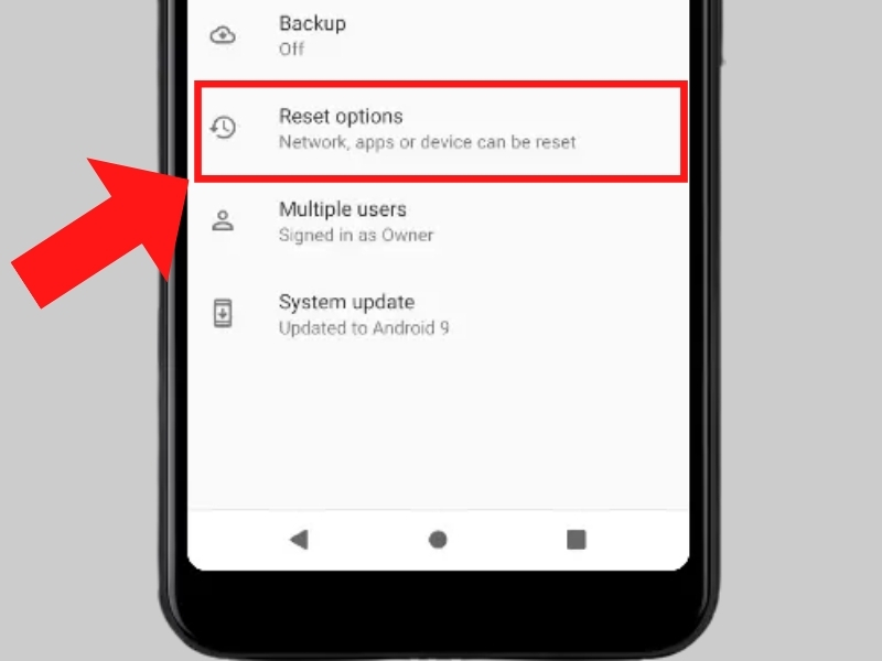 Tùy chọn đặt lại