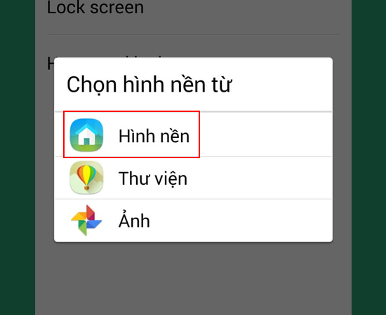 Bước 4: Sau đó, bạn chọn vào Hình nền.