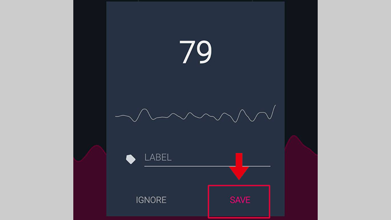 Chọn Save để lưu kết quả nhịp tim vào điện thoại