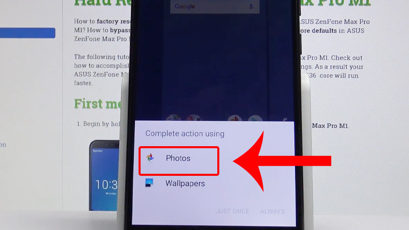 Chọn Photos (H&igrave;nh ảnh)