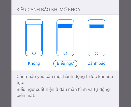 chọn kiểu hiển thị thông báo yêu thích