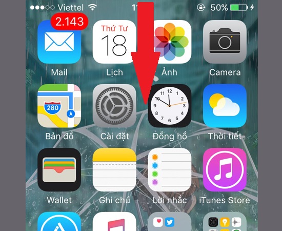 kéo từ phía trên màn hình xuống