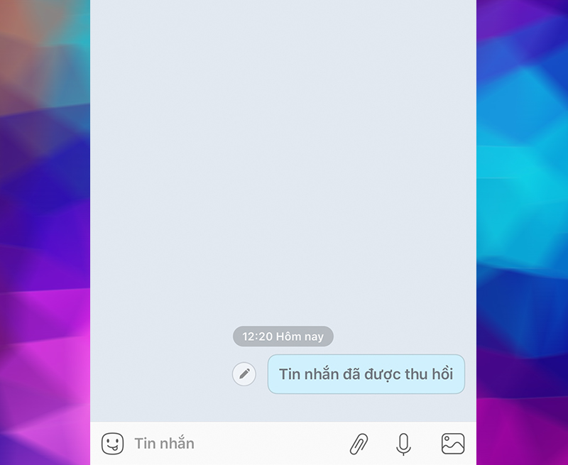 Thông báo khi tin nhắn được thu hồi