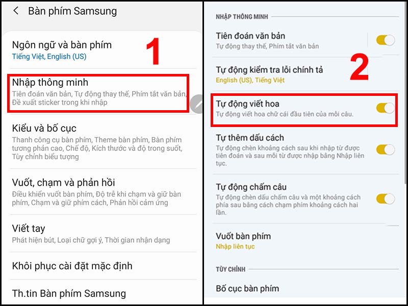 Hướng dẫn cách kích hoạt hoặc vô hiệu hóa tính năng tự động viết hoa trên điện thoại Samsung một cách dễ dàng