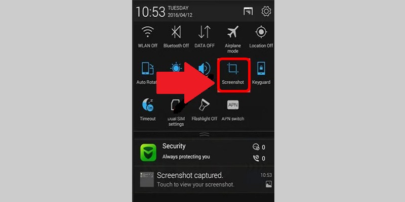 Mở thanh th&ocirc;ng b&aacute;o để chụp ảnh chụp m&agrave;n h&igrave;nh