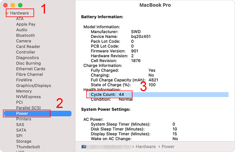 Xem phần Cycle Count