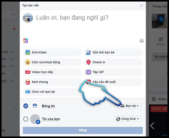 - Bước 1: Bấm vào ô Quyền riêng tư như ảnh dưới.