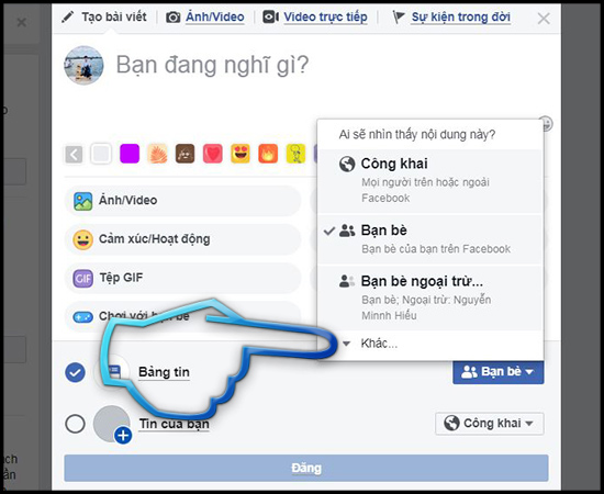 - Bước 2: Chọn Khác.