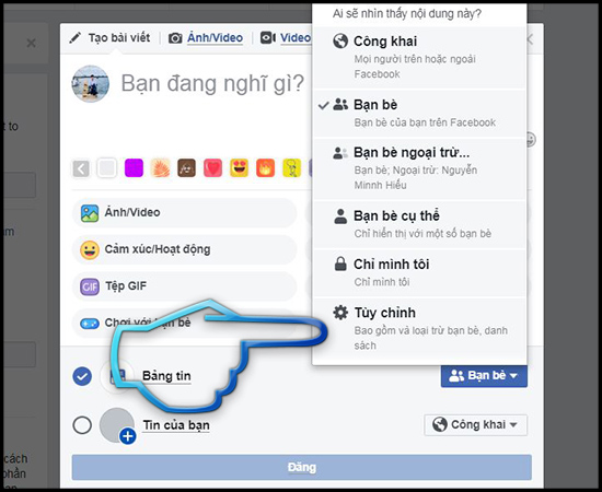 - Bước 3: Chọn Tuỳ Chỉnh.