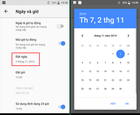 Bước 3: Tại đây bạn có thể Đặt ngày chính xác hơn.