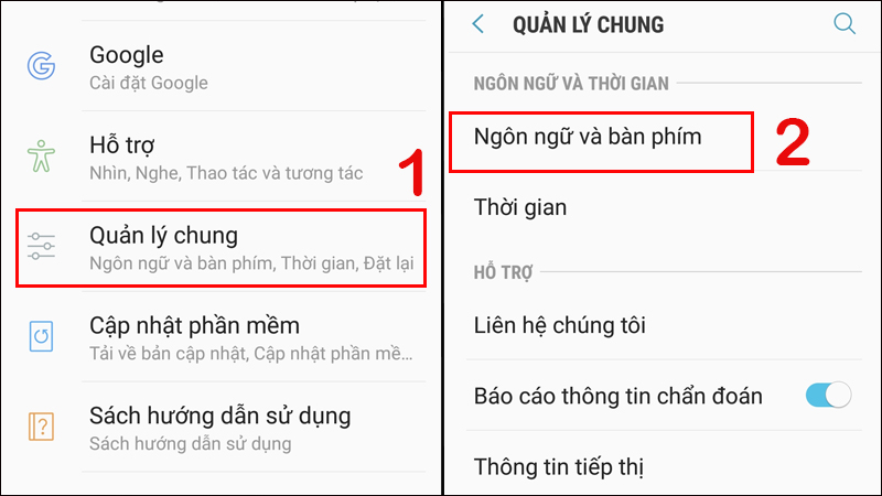 Mở mục Ng&ocirc;n ngữ v&agrave; b&agrave;n ph&iacute;m
