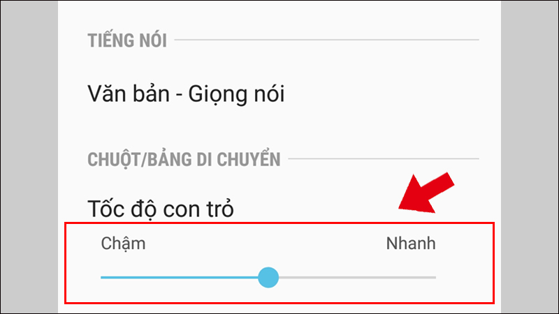 C&aacute;ch điều chỉnh tốc độ con trỏ tr&ecirc;n Samsung