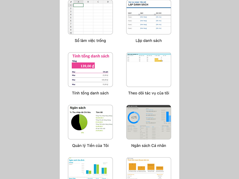 Lựa chọn Template có sẵn