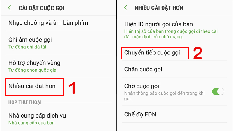 Chọn Chuyển tiếp cuộc gọi