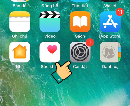 Bước 1: Bạn vào Cài đặt từ màn hình chính iPhone.