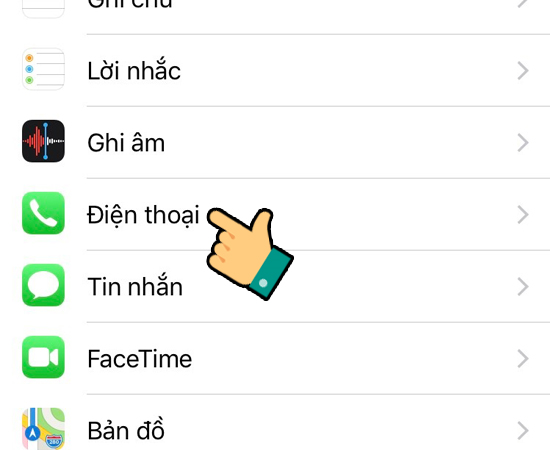 Bước 2: Kế tiếp, hãy chọn Điện thoại.
