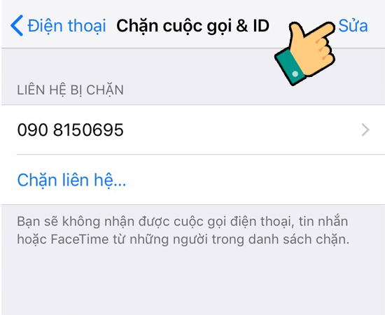 Bước 4: Tiếp đến, chọn Sửa ở góc trái màn hình.