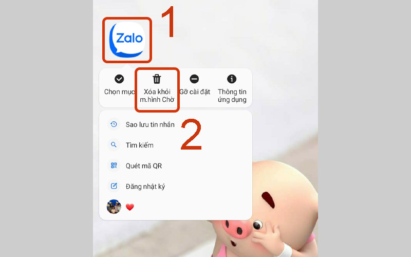 Xóa biểu tượng Zalo khỏi màn hình chính Android
