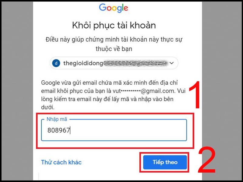 Cách Khôi Phục, Lấy Lại Tài Khoản Google Khi Quên Mật Khẩu Đơn Giản -  Thegioididong.Com