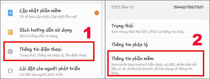  Chọn mục Thông tin phần mềm