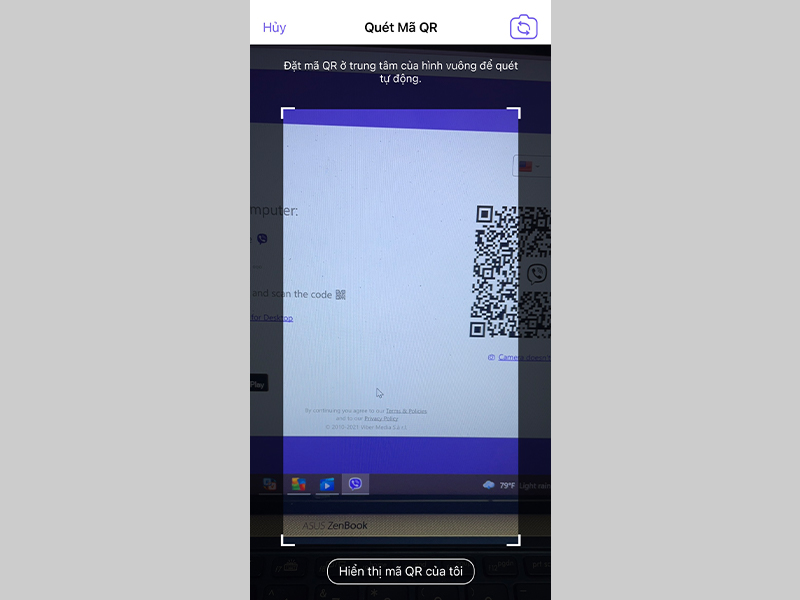 Tiến hành quét mã QR để đăng nhập Viber