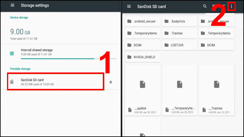 Bước 2: Chọn SanDisk SD Card