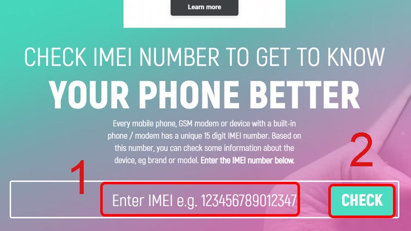 Kiểm tra thông tin IMEI