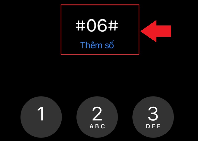  Bấm *#06# trong Điện thoại.