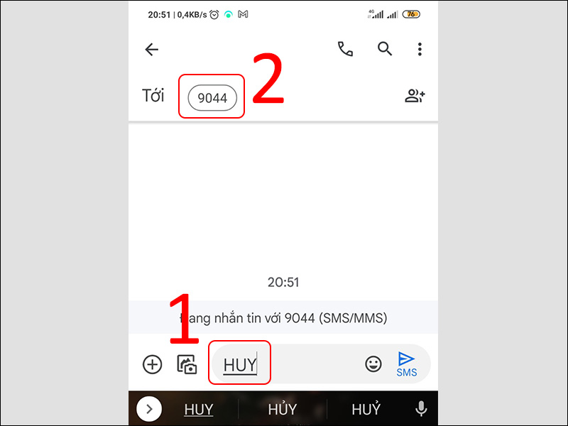Cú pháp tắt ứng dụng SIM Vietnamobile bằng SMS