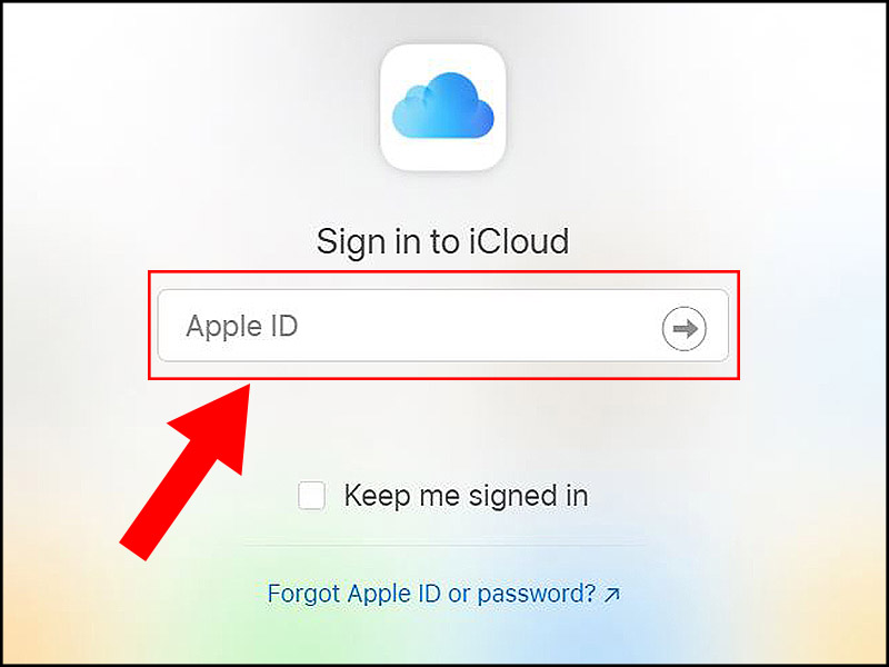 Đăng nhập bằng tài khoản Apple ID đã đăng ký