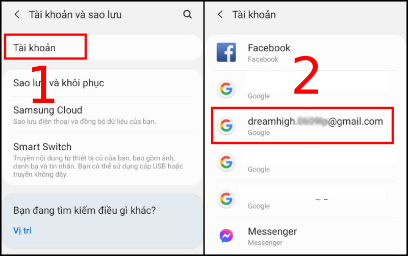 Chọn tài khoản google của bạn