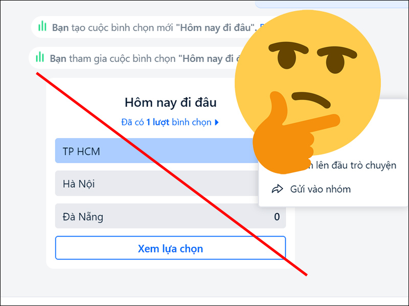 Zalo vẫn chưa có tính năng xóa bình chọn