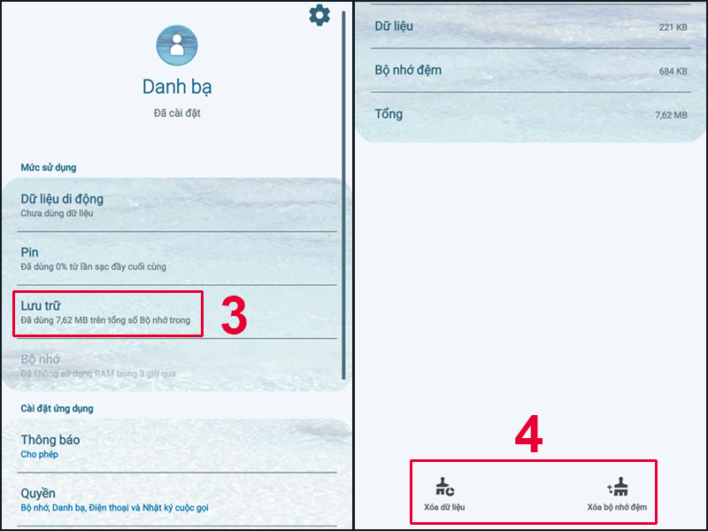 Hãy xóa toàn bộ dữ liệu và bộ nhớ đệm