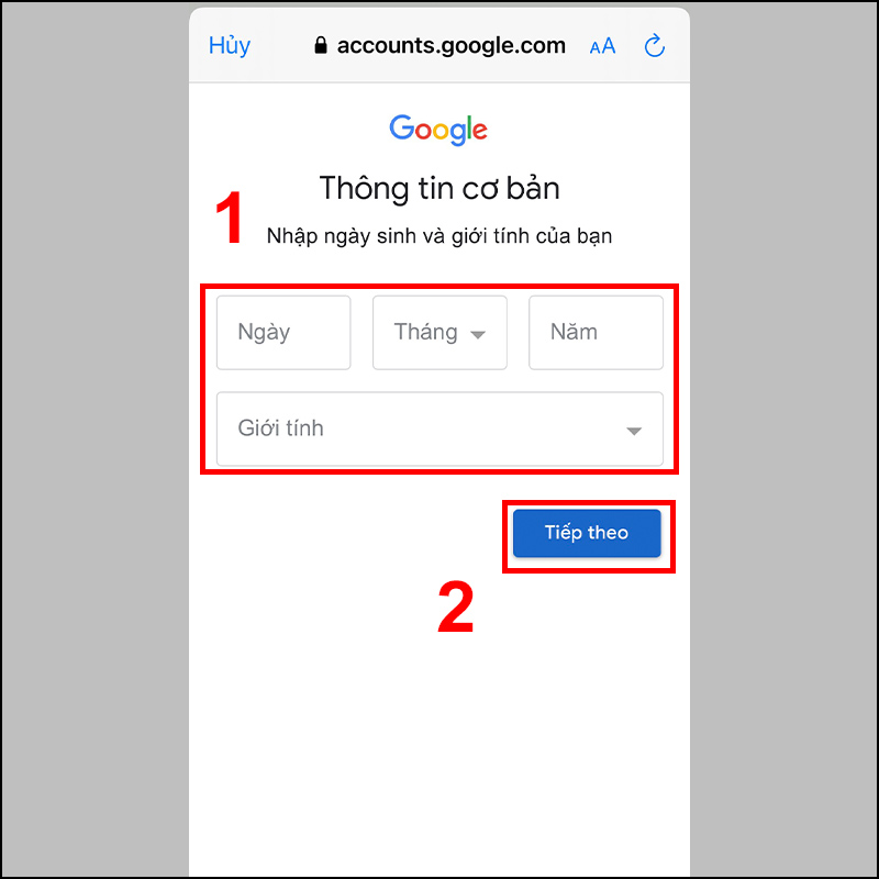 Cách tạo Gmail trên iPhone