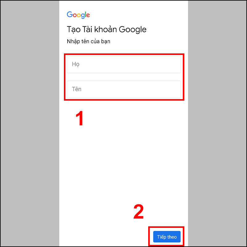 Cách tạo tài khoản Gmail trên Android - Thegioididong.com