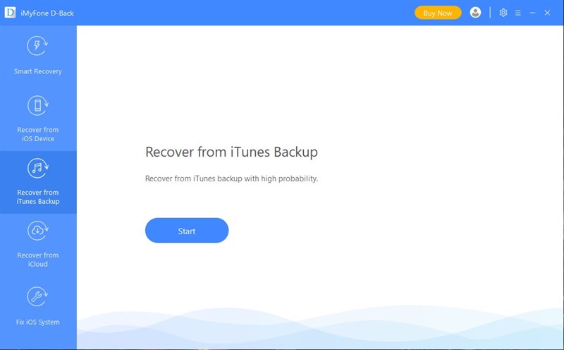 Tính năng Recover from iTunes Backup