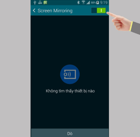 Cài đặt  Screen Mirroring  chọn Tivi bạn muốn kết nối