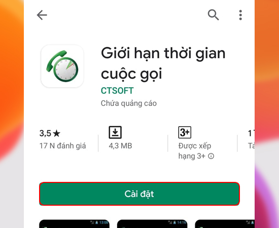Bước 2: Sau đ&oacute; h&atilde;y tải v&agrave; mở ứng dụng Call Timer về m&aacute;y.