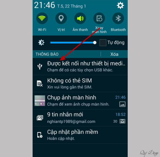 Được kết nối như thiết bị media